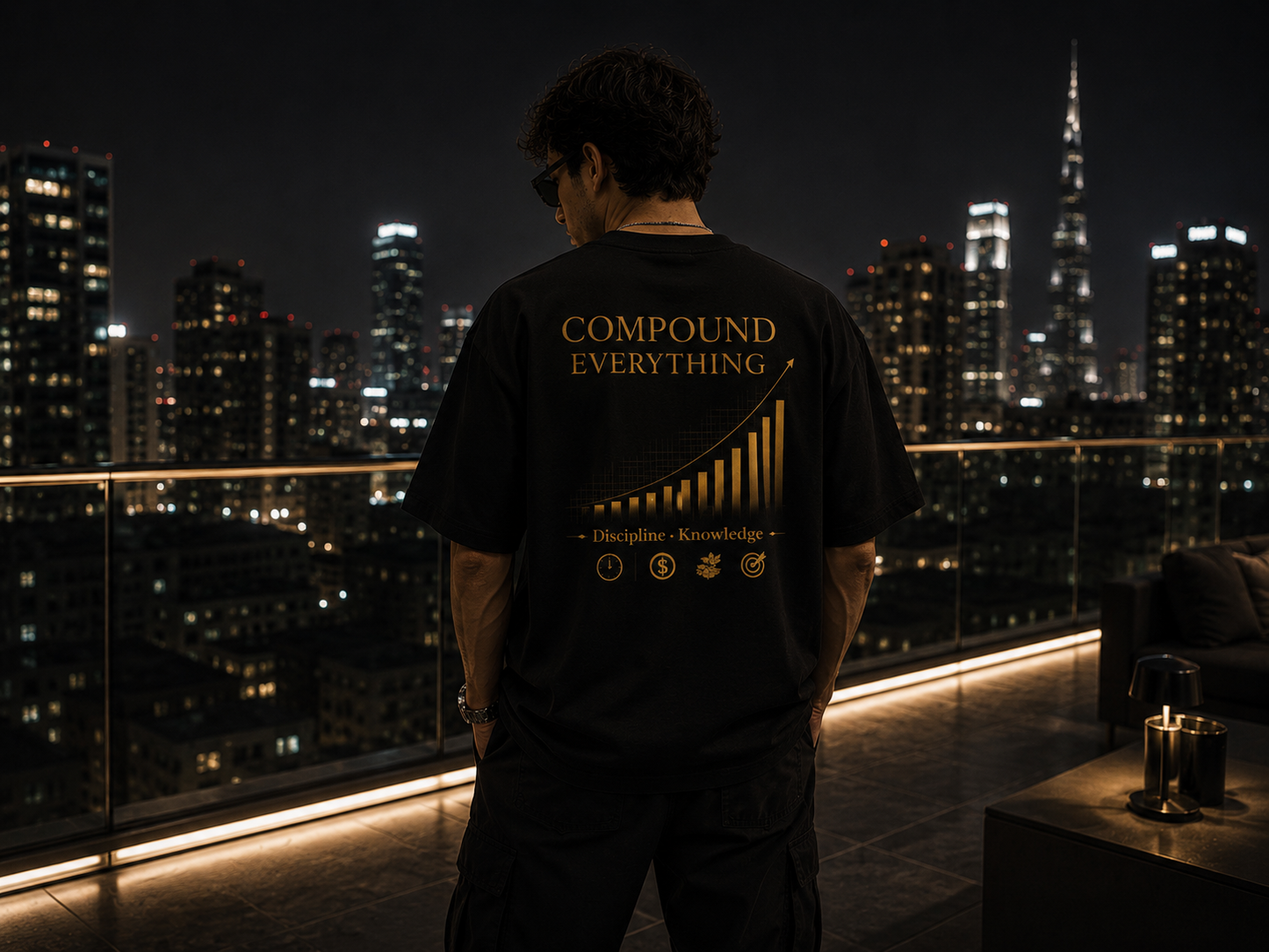 Compound Everything Oversized Tee – Black/Navy
