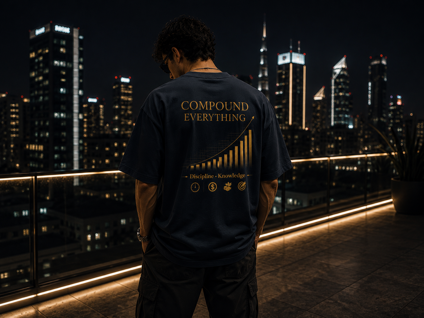 Compound Everything Oversized Tee – Black/Navy