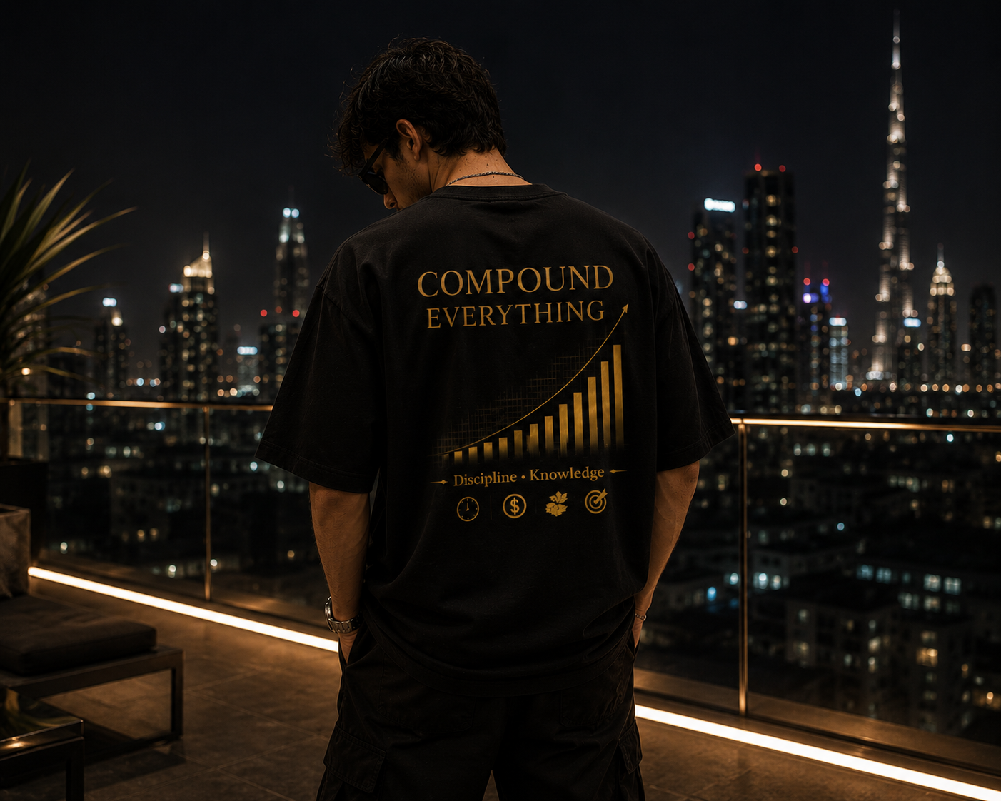 Compound Everything Oversized Tee – Black/Navy